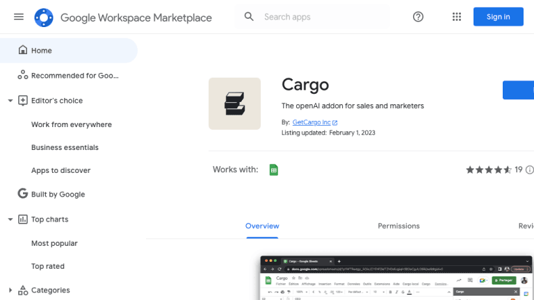 AI for Sheets by Cargo