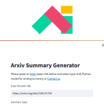 Arxiv Summary Generator