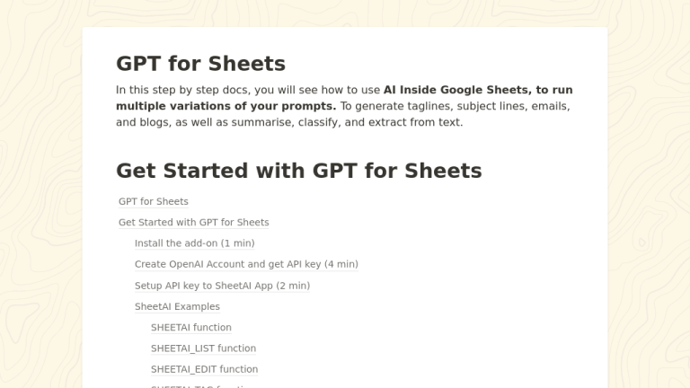 GPT For Sheets