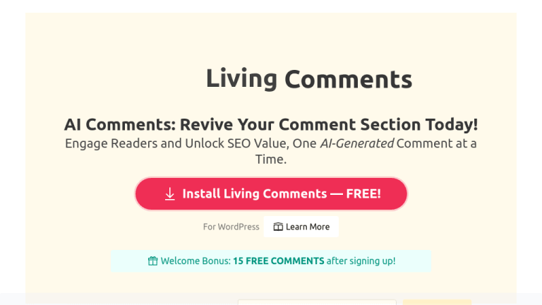 Living Comments - Wordpress