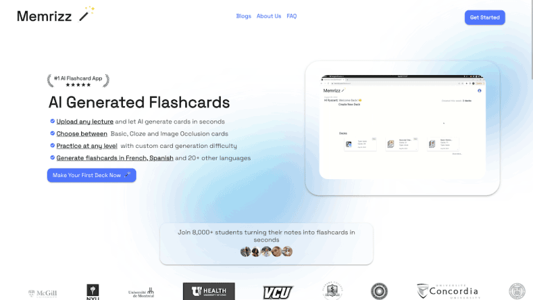 Memrizz AI Flashcard Generator