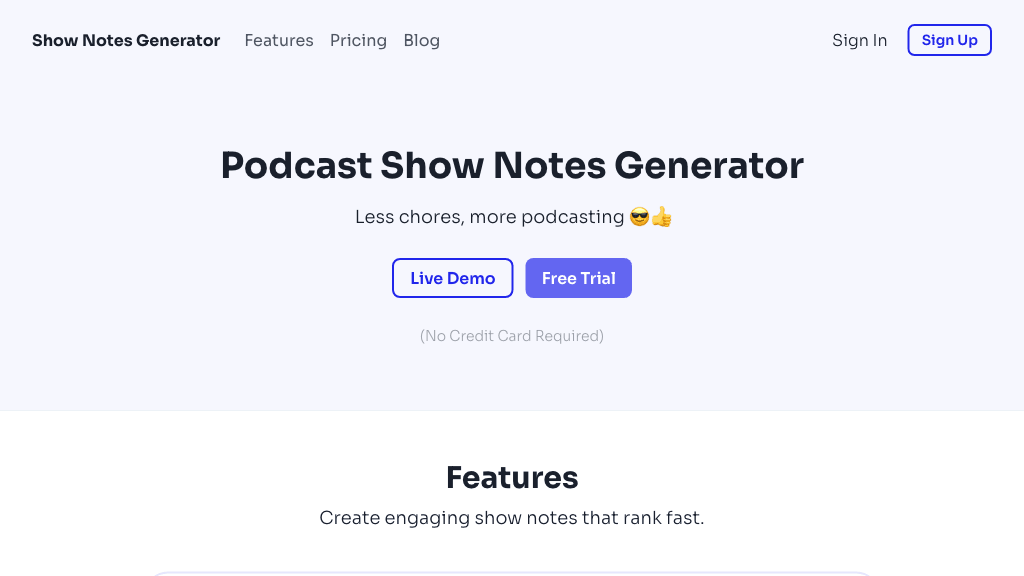 Show Notes Generator