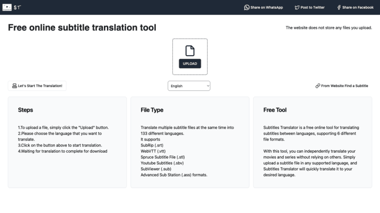 Subtitle Translation Tool