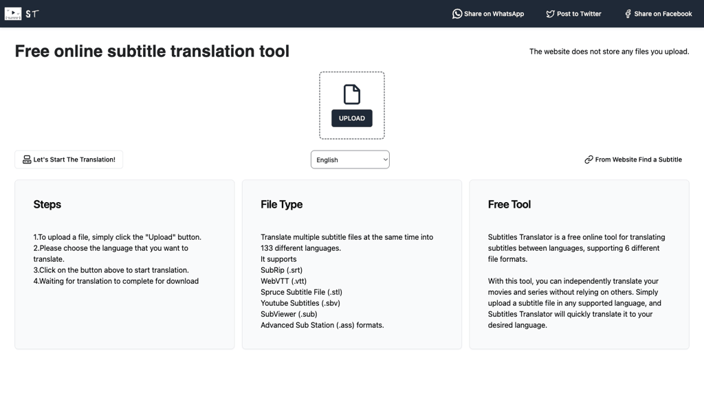 Subtitle Translation Tool