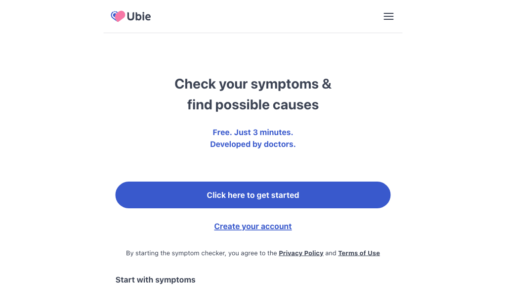 Ubie AI Symptom Checker