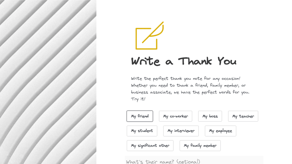 Write A Thank You