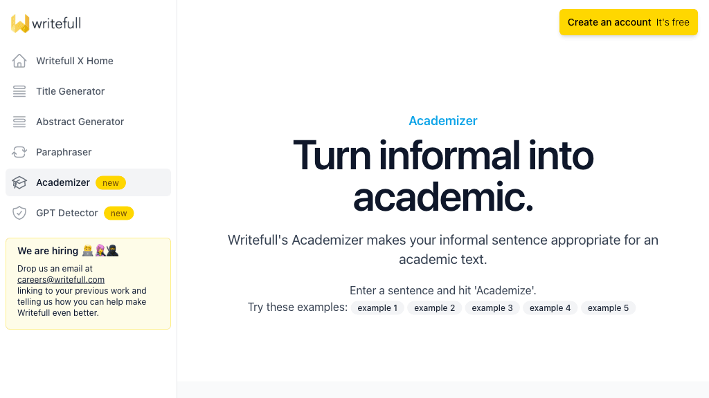 Writefull Academizer