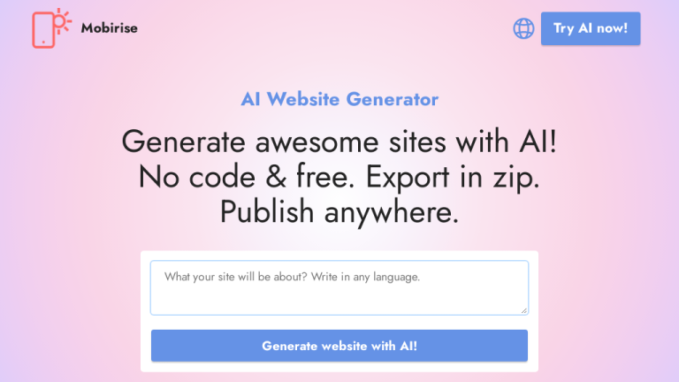 Mobirise AI Website Generator