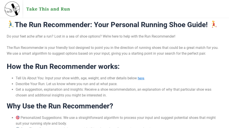 Run Recommender